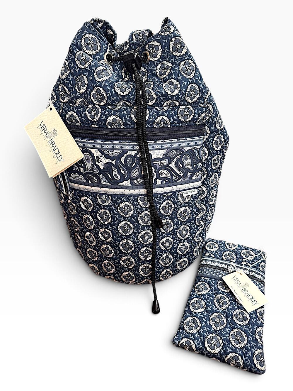 Vera Bradley Indigo Carrie Sling Bag & Double Eyeglass Case Set with Tags